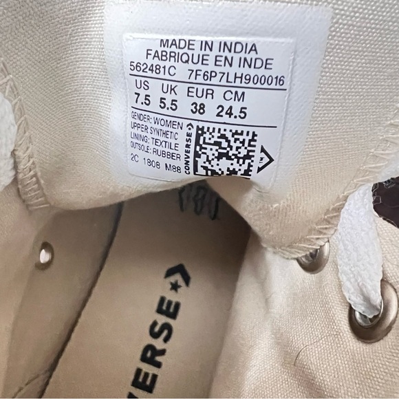 Converse Gold High Top women’s size 7.5 - Picture 6 of 7